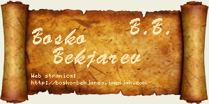 Boško Bekjarev vizit kartica